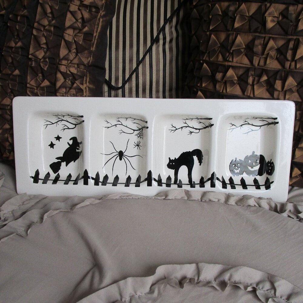 divided ceramic serving tray